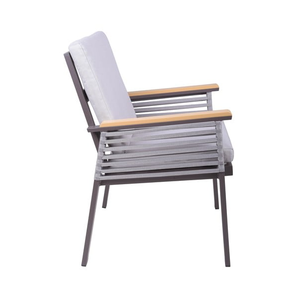 Világosszürke fém kerti fotel Denia – Garden Pleasure-image-1