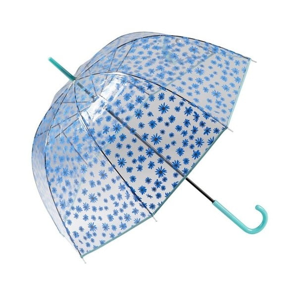 Birdcage Flowers átlátszó esernyő kék részletekkel, ⌀ 85 cm