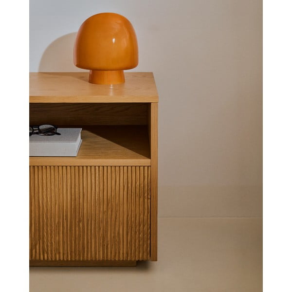 Natúr színű éjjeliszekrény tölgyfa dekorral Helvine – Kave Home-image-3