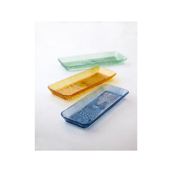 Narancssárga üveg szervírozó tányér 14x38 cm Kusintha – Bitz-image-3