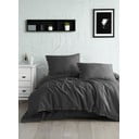 Sötétszürke egyszemélyes renforcé pamut ágyneműhuzat 140x200 cm Como Striped – Mila Home Luxury