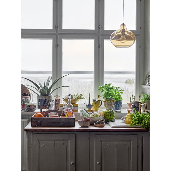 Barna függőlámpa üveg búrával ø 30 cm Azizi – Bloomingville-image-3