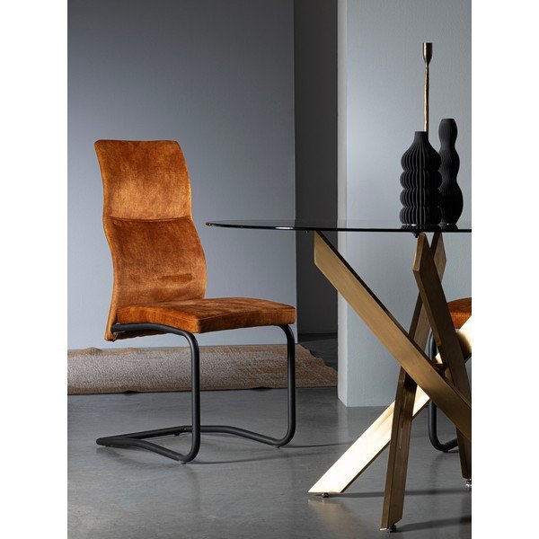 Konyakbarna kárpitozott étkezőszék Thelma – Bizzotto-image-1