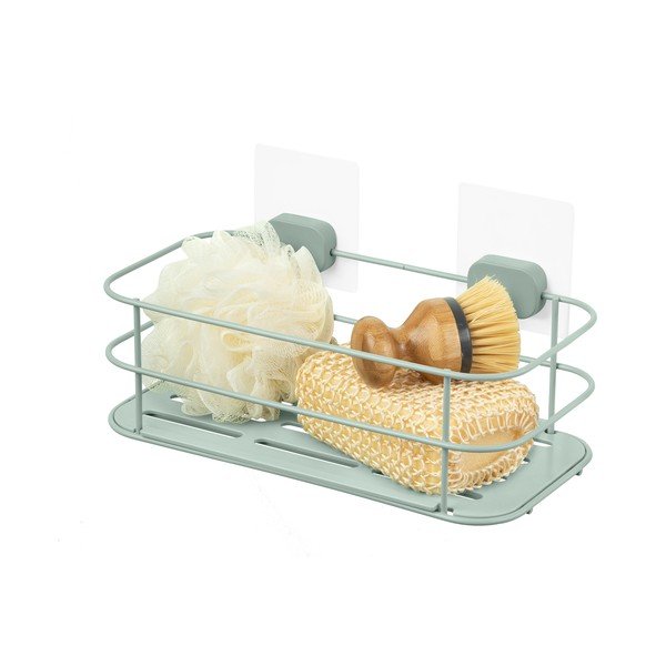 Zöld öntapadós fém fürdőszobai polc Grena – Compactor-image-3