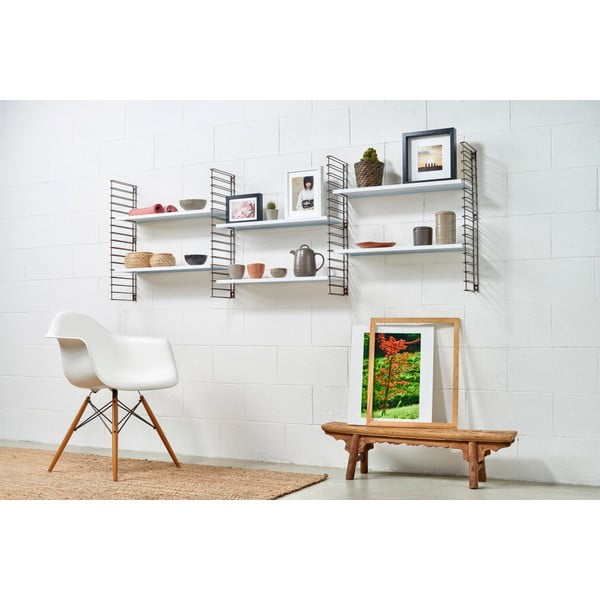 Libro háromszintes polc rézszínű elemekkel, hossz 70 cm - Metaltex-image-3