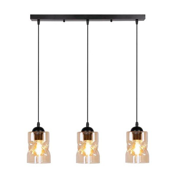 Fekete függőlámpa üveg búrával 10x62 cm Felis – Candellux Lighting-image-2