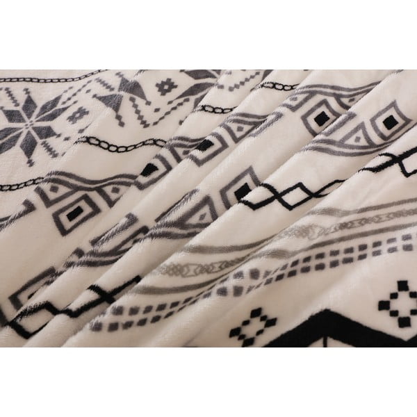 Fekete-krémszínű egyszemélyes mikroplüss ágyneműhuzat 140x200 cm – My House-image-3