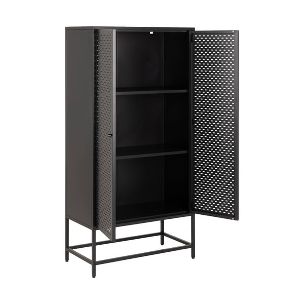 Fekete fém ruhásszekrény 80x160 cm Newcastle – Actona-image-3