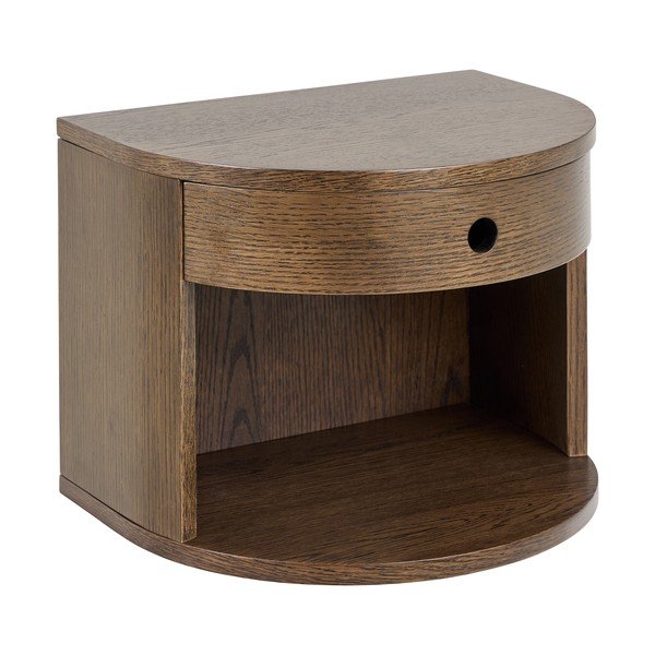 Sötét natúr színű éjjeliszekrény tölgyfa dekorral Paron – Actona-image-2