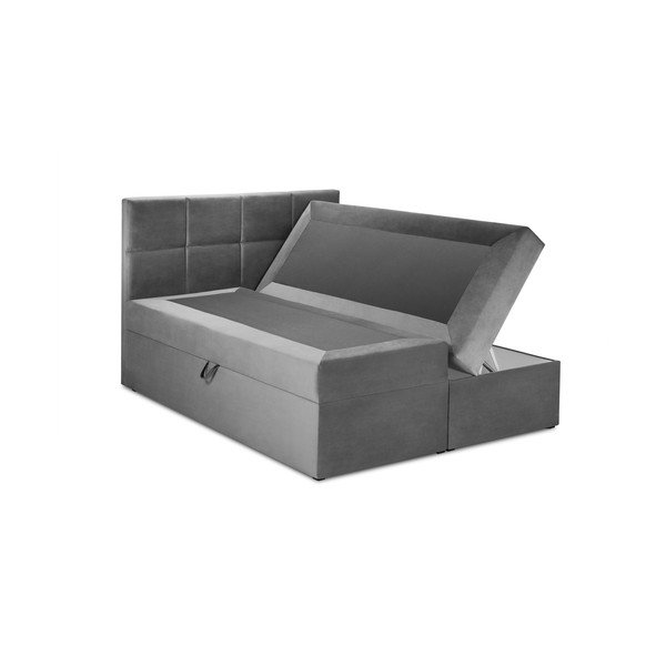 Szürke boxspring ágy tárolóhellyel 160x200 cm Mimicry – Mazzini Beds-image-4