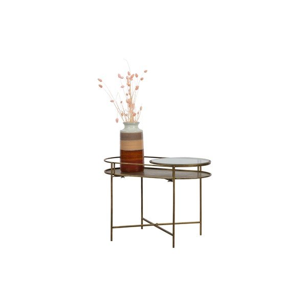 Aranyszínű üveg tárolóasztal - BePureHome-image-4