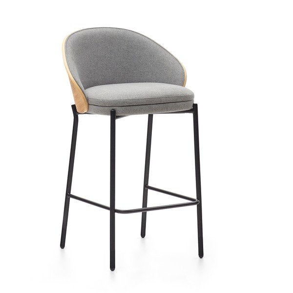 Szürke-natúr színű bárszék (ülésmagasság 65 cm) Eamy – Kave Home