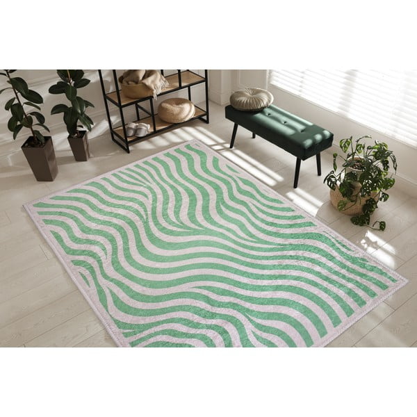 Zöld mosható futószőnyeg 80x200 cm Green Zebra – Vitaus-image-1