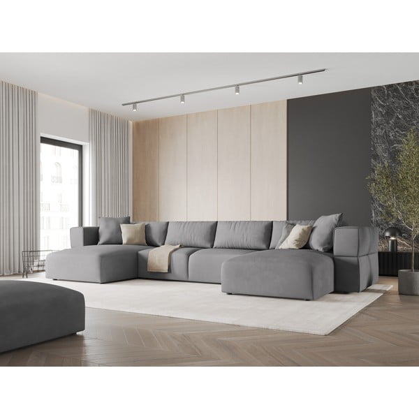 Világosszürke sarokkanapé ("U" alakú) Esther – Milo Casa-image-1