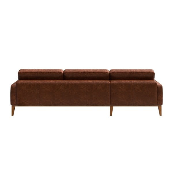 Musso Tufted konyakbarna bőr kanapé jobb oldali fekvőfotellel - MESONICA-image-3