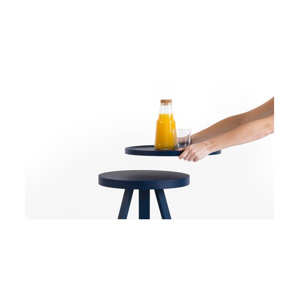 Batea S kék kőrisfa tárolóasztal, levehető tálcával - Woodendot-image-2