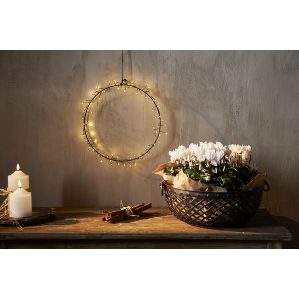 Fekete fénydekoráció karácsonyi mintával ø 30 cm Nike – Star Trading-image-2