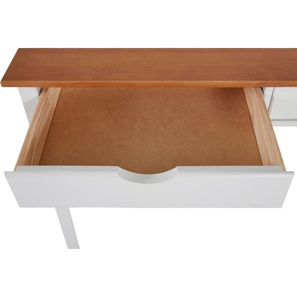 Gava fehér-barna íróasztal borovi fenyőből, hosszúság 100 cm - Støraa-image-4