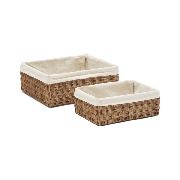 Rattan tárolókosár szett 2 db-os 28x20x10 cm Indali – Kave Home
