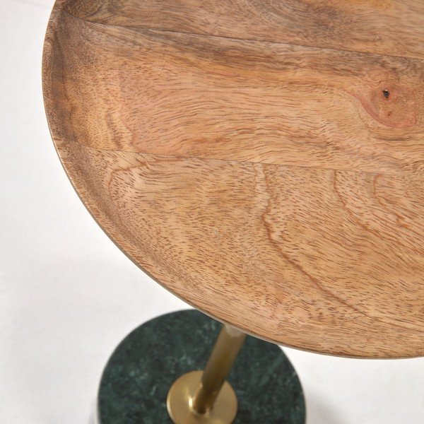 Lleyton kerek mangófa dohányzóasztal, magasság 25 cm - La Forma-image-2