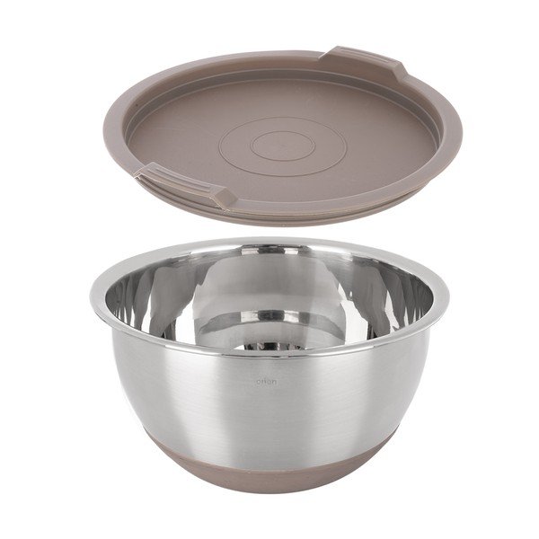 Ezüstszínű rozsdamentes acél tál ø 16 cm Beige – Orion-image-1