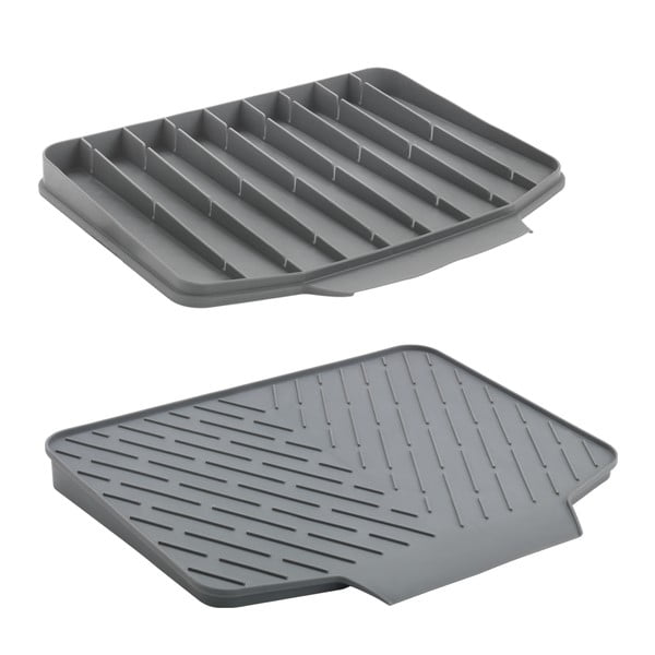 Szürke műanyag edénycsepegtető alátét 40x33 cm Gravity – Metaltex-image-4