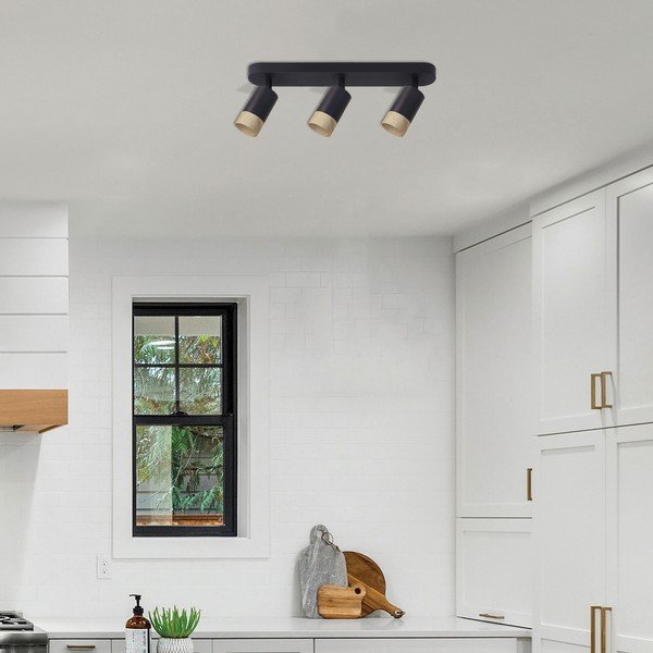 Fekete-natúr színű mennyezeti lámpa fém búrával 48x5.5 cm Conti – Candellux Lighting-image-1