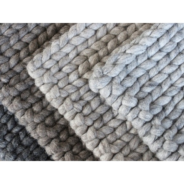 Braided Rugs acélszürke kötött gyapjúszőnyeg, 170 x 240 cm - Wooldot-image-3
