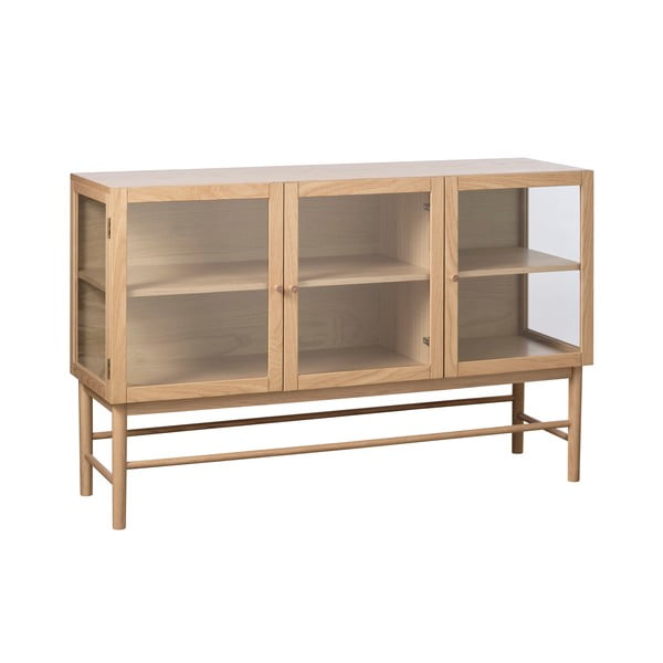 Natúr színű tölgyfa tálalószekrény 88x140 cm Elba – Unique Furniture-image-2