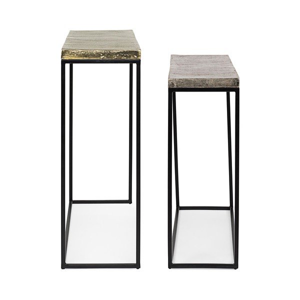 Fém konzolasztal szett 2 db-os 29x99 cm Amira – Bizzotto-image-2