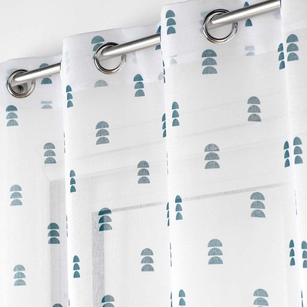 Fehér-kék átlátszó függöny 140x240 cm Geokid – douceur d'intérieur-image-1