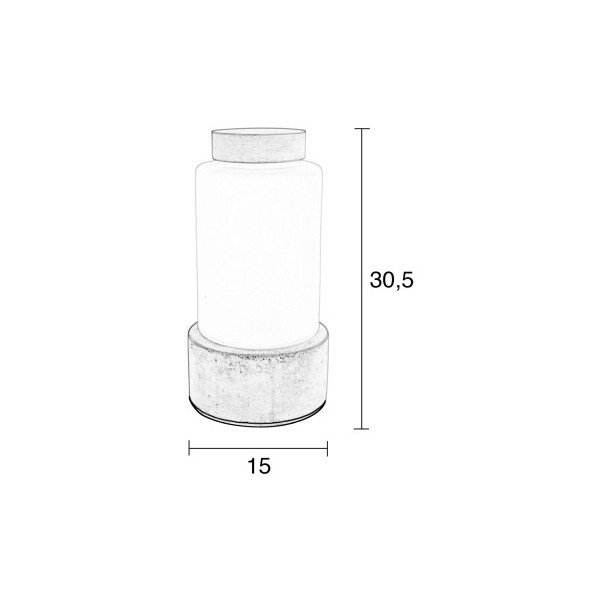 Reina váza háttérvilágítással és beton részletekkel, magasság 25 cm - Zuiver-image-1