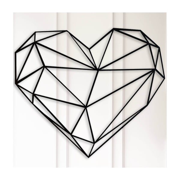 Polygon Heart fém fali dekoráció