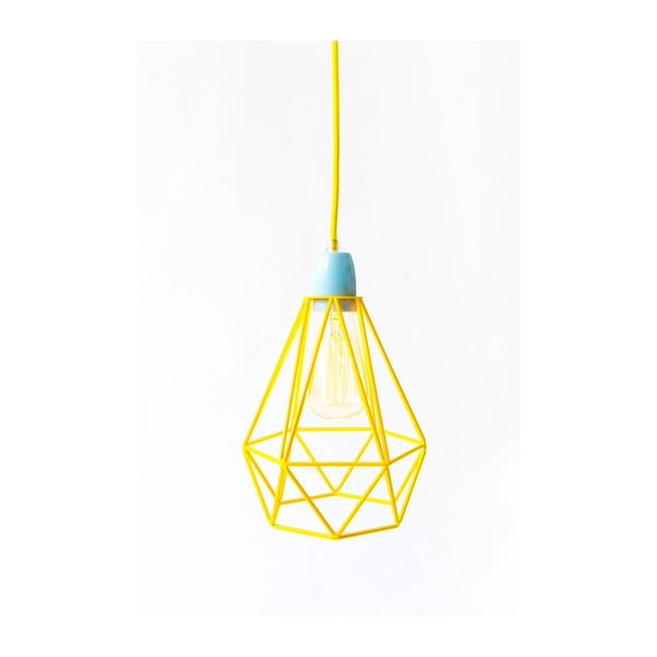 Diamond #1 lámpa sárga lámpabúrával és sárga kábellel - Filament Style