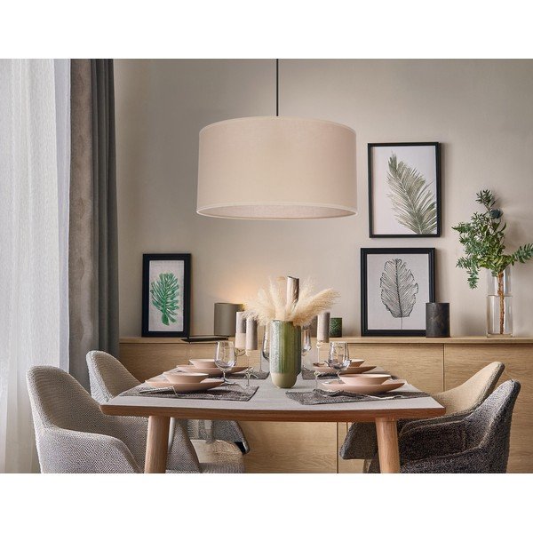 Bézs függőlámpa textil búrával ø 40 cm Shanti – Candellux Lighting-image-4