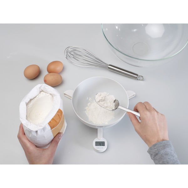 TriScale fehér összecsukható digitális konyhai mérleg - Joseph Joseph-image-4