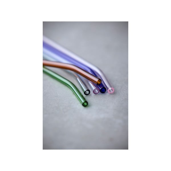 Üveg szívószál készlet tisztítókefével, 4 db-os – Lyngby Glas-image-2