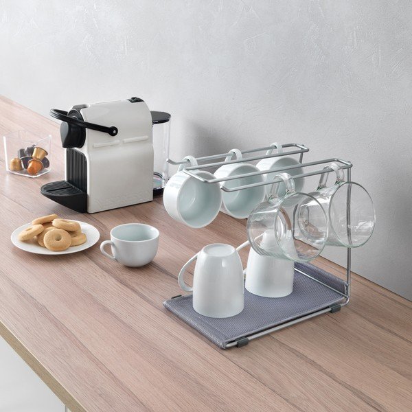 Ezüstszínű acél borospohár tartó Calix – Metaltex-image-1