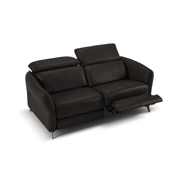 Fekete bőr kanapé 103 cm Hubble – Windsor & Co Sofas-image-3