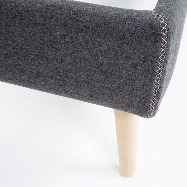 Lydia sötétszürke kárpitozott ágy, 90 x 190 cm - Kave Home-image-1