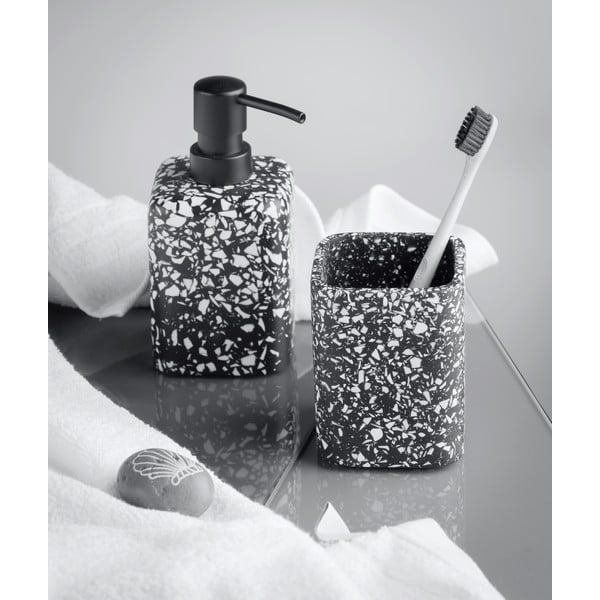 Terrazzo fekete fogkefetartó pohár - Wenko-image-1