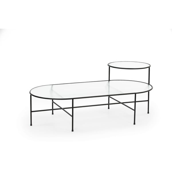 Nix fekete dohányzóasztal üveg asztallappal - Teulat-image-2