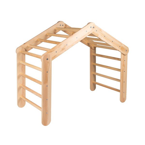 Natúr színű borovi fenyő pikler háromszög 112x61x94 cm Montessori – Meowbaby