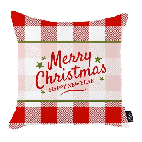 Honey Merry Christmas and Happy New Year fehér-piros párnahuzat, 45 x 45 cm - Mike & Co. NEW YORK
