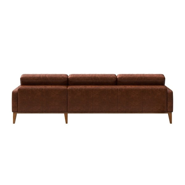 Musso Tufted konyakbarna bőr kanapé bal oldali fekvőfotellel - MESONICA-image-3
