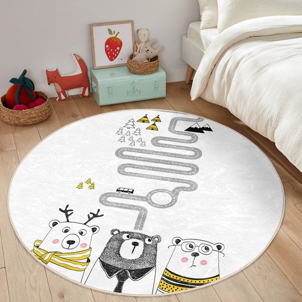 Fehér gyerek szőnyeg ø 100 cm Comfort – Mila Home-image-4