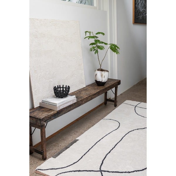 Elefántcsont színű mosható pamut szőnyeg 140x200 cm Shadow – Mette Ditmer Denmark-image-1