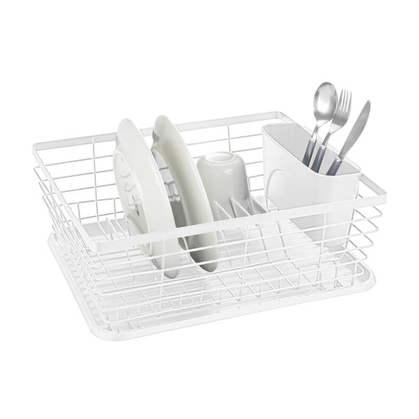 Fehér fém edényszárító 36x30 cm Drip – Wenko