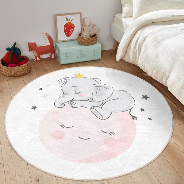 Fehér gyerek szőnyeg ø 120 cm Comfort – Mila Home-image-3