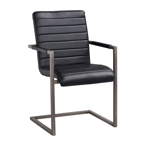 Clive fekete szék fekete fém lábszerkezettel - Rowico